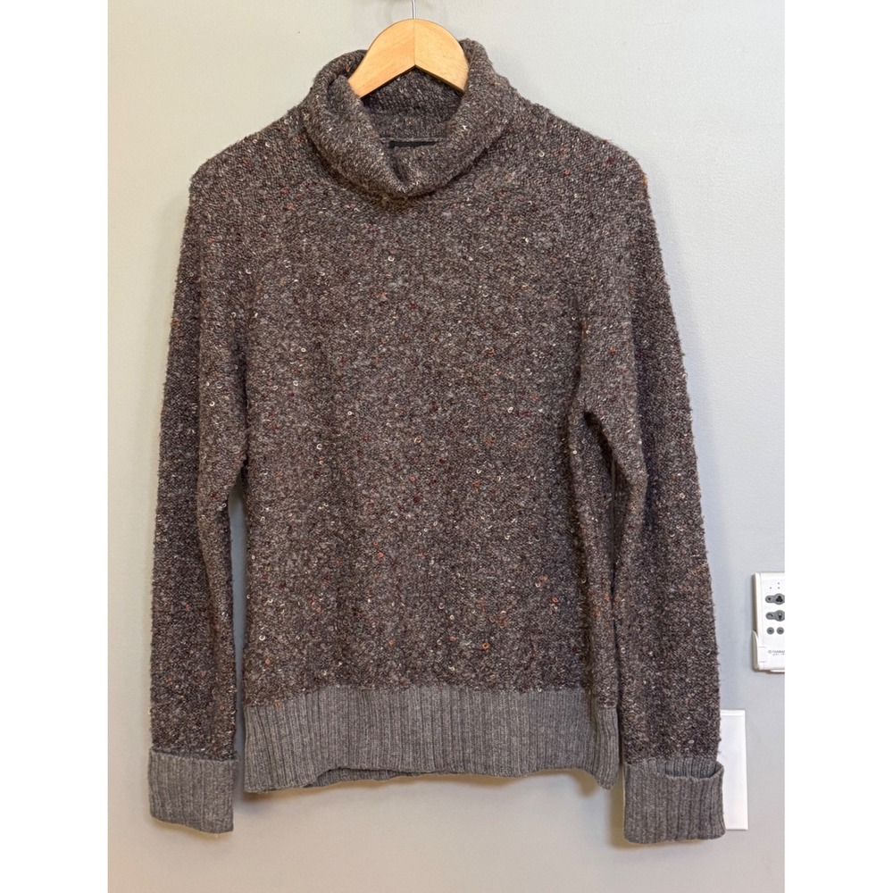Rachel‎ Zoe Womens Brown Boucle Flecked Turtleneck Wool Blend Sweater Size L